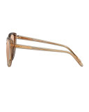 Mirrored Transparent Cat-Eye Sunglasses, Rose Gold