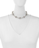 Proxima Velvet Choker Necklace, Silver/Black