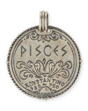 Pisces Carved Zodiac Pendant with Diamonds