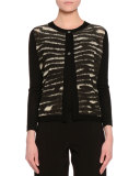 Animal Tie-Dye Cardigan, Black/Tan