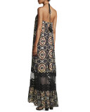 Cecilia Sleeveless Maxi Dress, Savanna Print