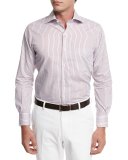Summer Stripe Sport Shirt, Red