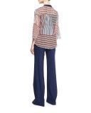 Kimberlee Silk Multipattern Top, Multicolor