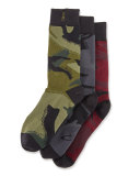 Maharishi 3-Pack Camo-Print Socks, Multicolor