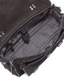 PS1 Medium Suede Satchel Bag, Black