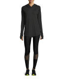 Crystal Skull Mesh-Panel Performance Leggings