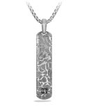 Men's Fused Meteorite Dog Tag, Silver