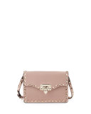 Small Rockstud Flap Crossbody Bag, Beige