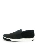Men's Leather Slip-On Sneaker, Black