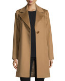 Wool Felt Single-Button Coat, Vicuna
