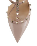 Rockstud Patent Leather Sandal, Powder (Poudre)