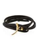 Leather Horn Wrap Bracelet