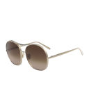 Nola Navigator Round Aviator Sunglasses
