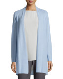 Sleek Ribbed Long Cardigan, Morning Glory 
