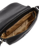 Mystery Small Leather Crossbody Bag, Black