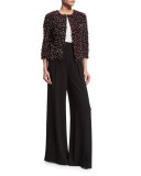 High-Waist Wide-Leg Pants, Caviar