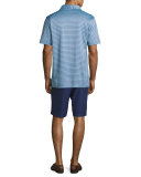 Sean Wheeler Striped Cotton Lisle Polo Shirt