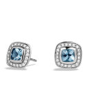 Petite Albion Earrings with Blue Topaz and Diamonds
