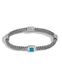 Classic Chain Extra Small Four Station Bracelet with Turquoise