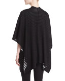 Striped Reversible Cape, Black/White