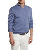 Wool-Blend V-Neck Sweater, Purple