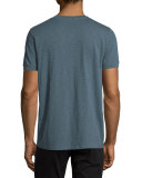 Short-Sleeve Slub Henley T-Shirt, Dark Slate