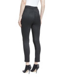 Cropped High-Rise Riding Pants, Charcoal