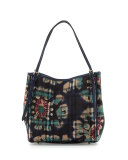 Canterbury Small Horseferry Check Tote Bag, Navy/Brilliant