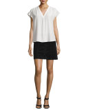 Tilda Snap-Front Corduroy Mini Skirt