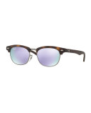 Mirrored Iridescent Clubmaster® Sunglasses, Havana/Lilac