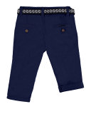 Belted Straight-Leg Chino Pants, Blue, Size 12-36 Months