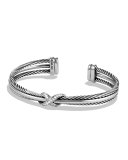 X Crossover Cuff with Diamonds
