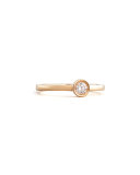 18k Rose Gold Diamond Solitaire Station Ring