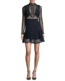 Hall Geometric-Lace Mini Dress