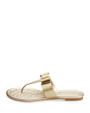 Tali Bow T-Strap Sandal, Soft Gold