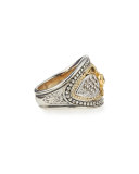 Silver & 18k Gold Diamond Ring