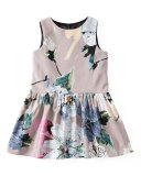 Sleeveless Paper Floral Party Dress, Petal, Size 4-7