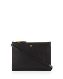 Triple-Zip Crossbody Bag, Black
