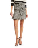 Picnic Bow Mini Skirt, Black/White