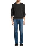 Slim-Straight Denim Jeans, Bright Blue