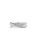 Crossover Ring with Diamonds