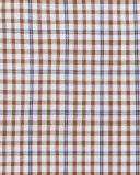 Windowpane-Check Woven Dress Shirt, Brown