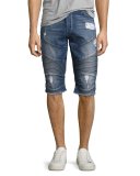 Geno Moto Denim Cutoff Shorts, Blue