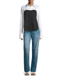 Satin Poplin Bustier Shirt