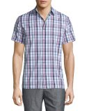 Plaid Short-Sleeve Shirt, Rose