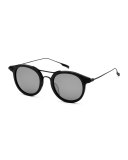 Taft Round Polarized Sunglasses, Black
