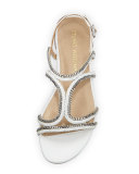 Samoa Chain Strappy Flat Sandal, White