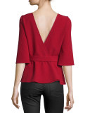 Triumph Wrap-Back Belted Top, Rouge