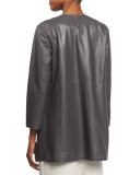 Fisher Project Draped Lightweight Leather Jacket, Bark