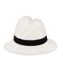Nell Handmade Wool Fedora Hat, Ivory/Black